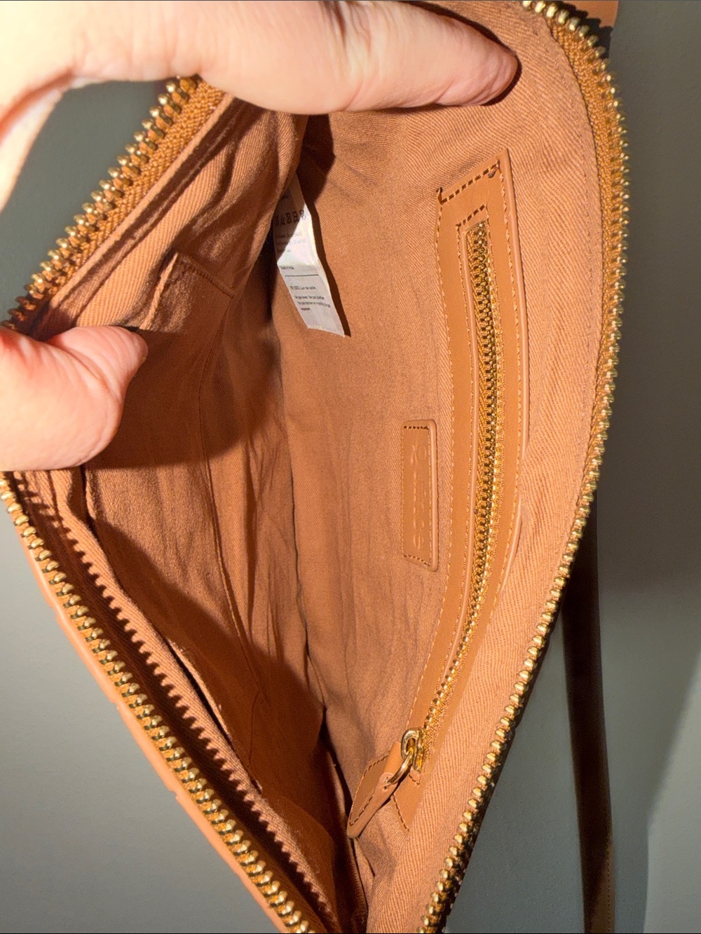Quince Italian Leather Handwoven Convertible Crossbody in Cognac - Picture 6 of 6
